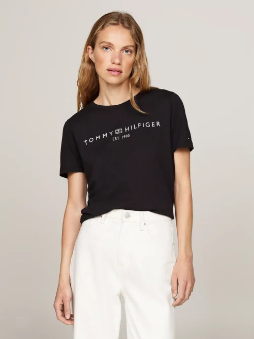 WW0WW40276_BDS_main TOMMY HILFIGER - T-shirt con logo - Nero