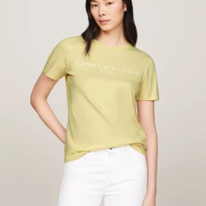 TOMMY HILFIGER - T-shirt con logo - Giallo