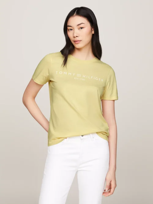 TOMMY HILFIGER - T-shirt con logo - Giallo