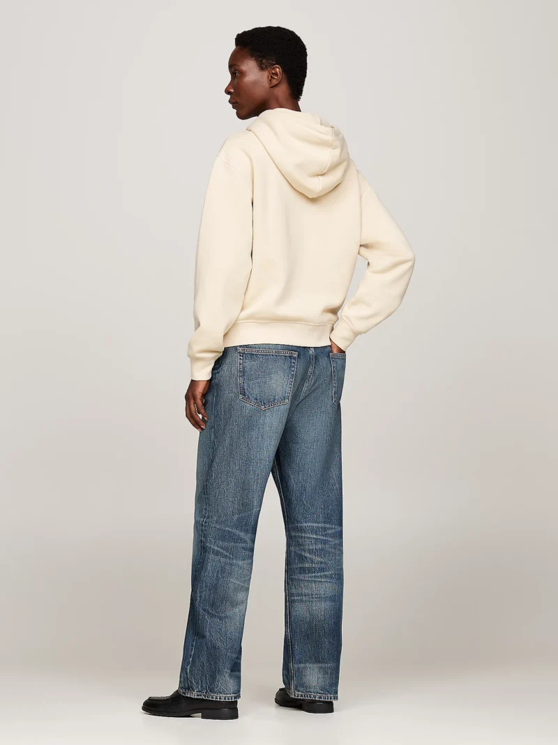 TOMMY HILFIGER - Felpa con cappuccio, lacci e bandierina - Crema