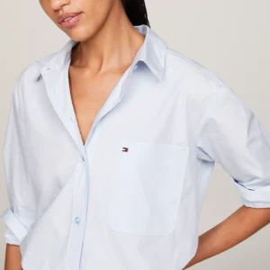 TOMMY HILFIGER - Camicia con bandierina ricamata sulla tasca