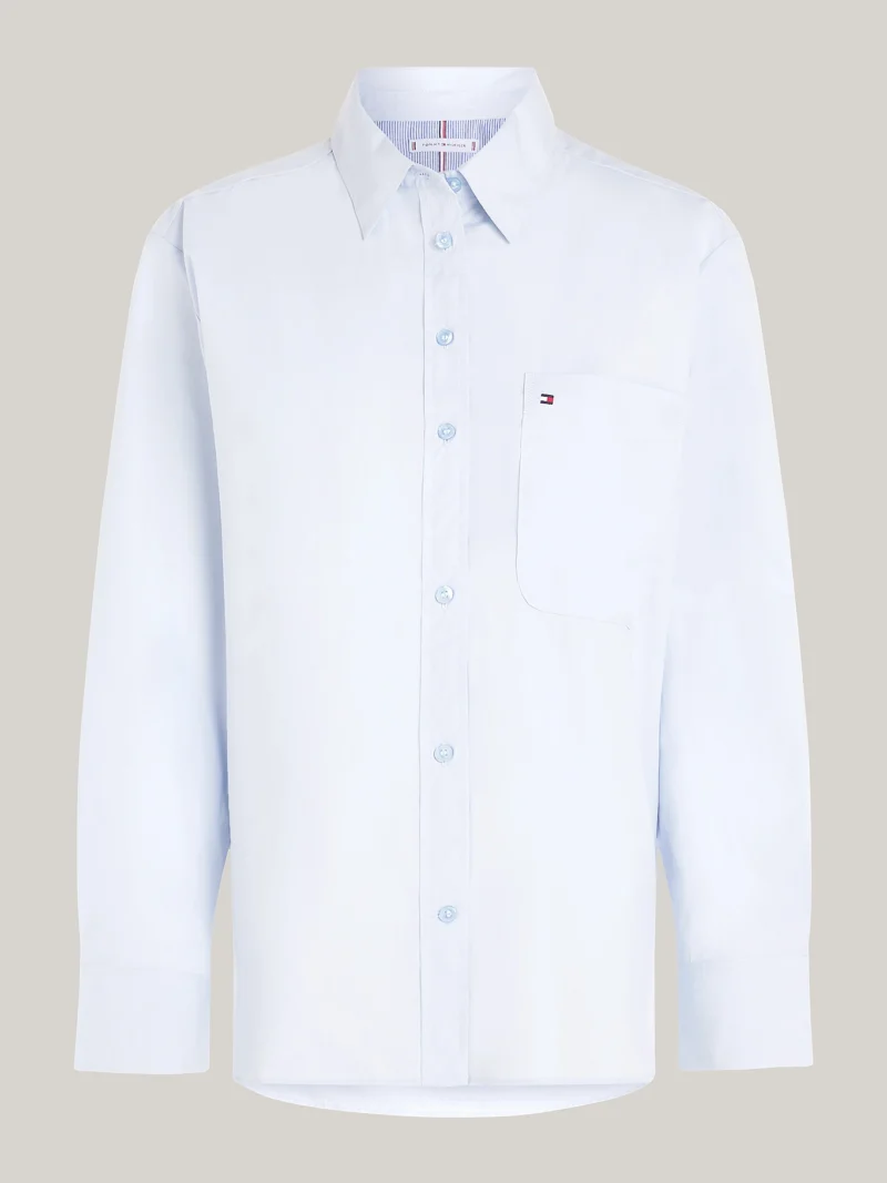 TOMMY HILFIGER - Camicia con bandierina ricamata sulla tasca