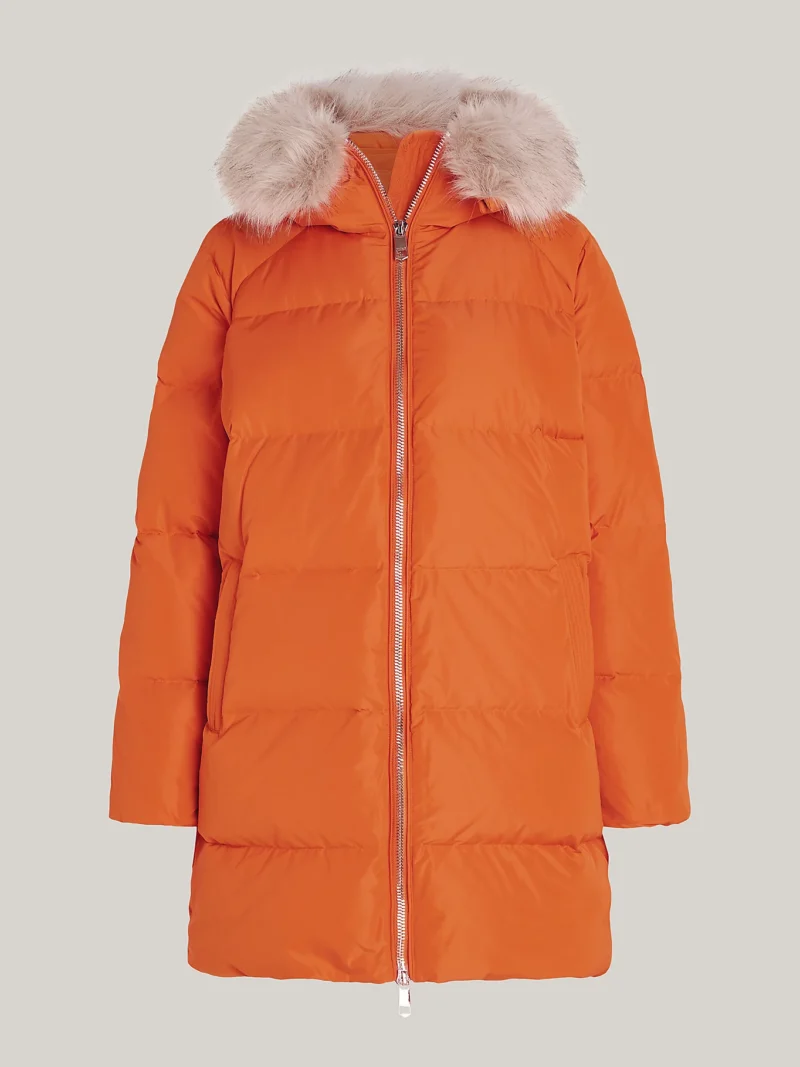 TOMMY HILFIGER - Piumino con cappuccio e pelliccia sintetica