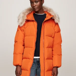 TOMMY HILFIGER - Piumino con cappuccio e pelliccia sintetica