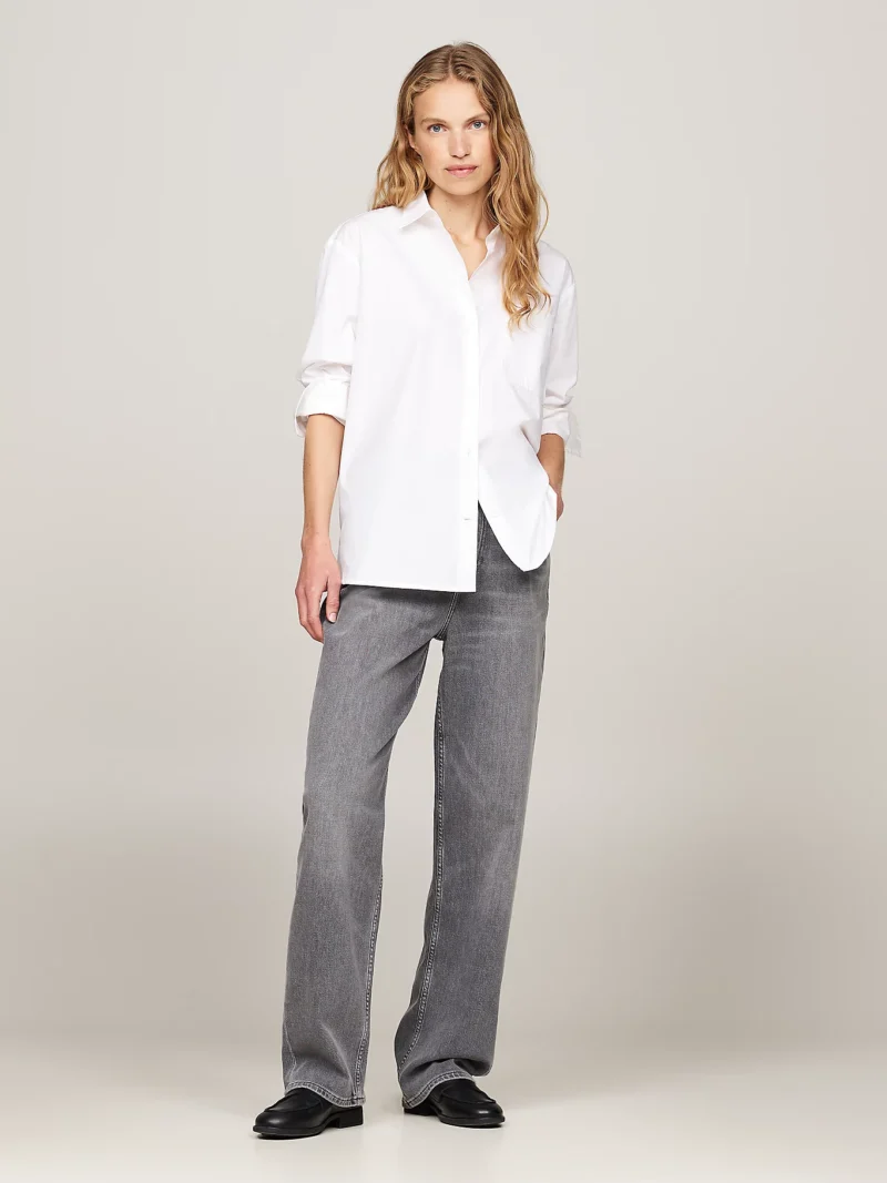 TOMMY HILFIGER - Jeans relaxed fit dritti a vita alta sbiaditi