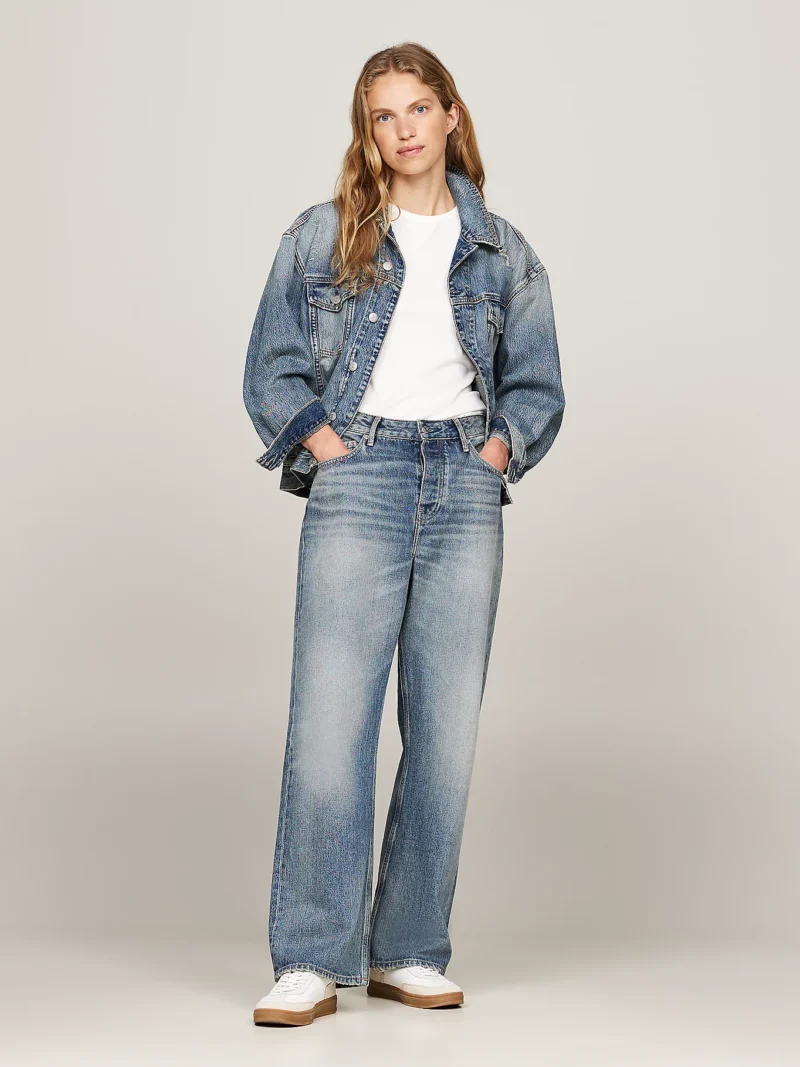TOMMY HILFIGER - Jeans relaxed fit dritti a vita media sbiaditi