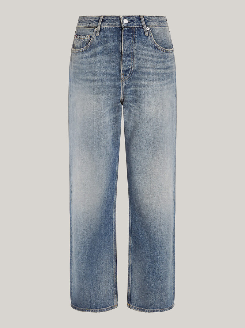 TOMMY HILFIGER - Jeans relaxed fit dritti a vita media sbiaditi