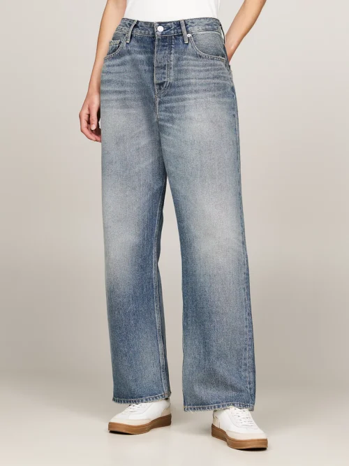TOMMY HILFIGER - Jeans relaxed fit dritti a vita media sbiaditi