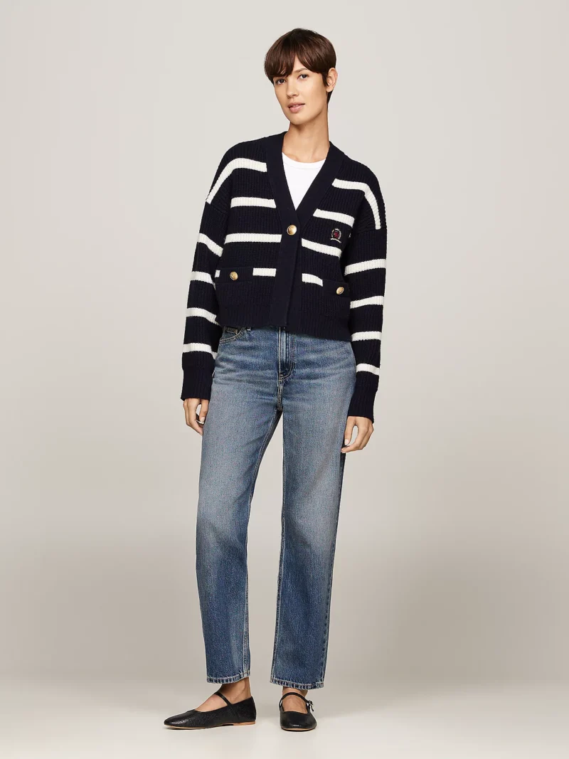 TOMMY HILFIGER - Jeans cropped straight fit a vita alta