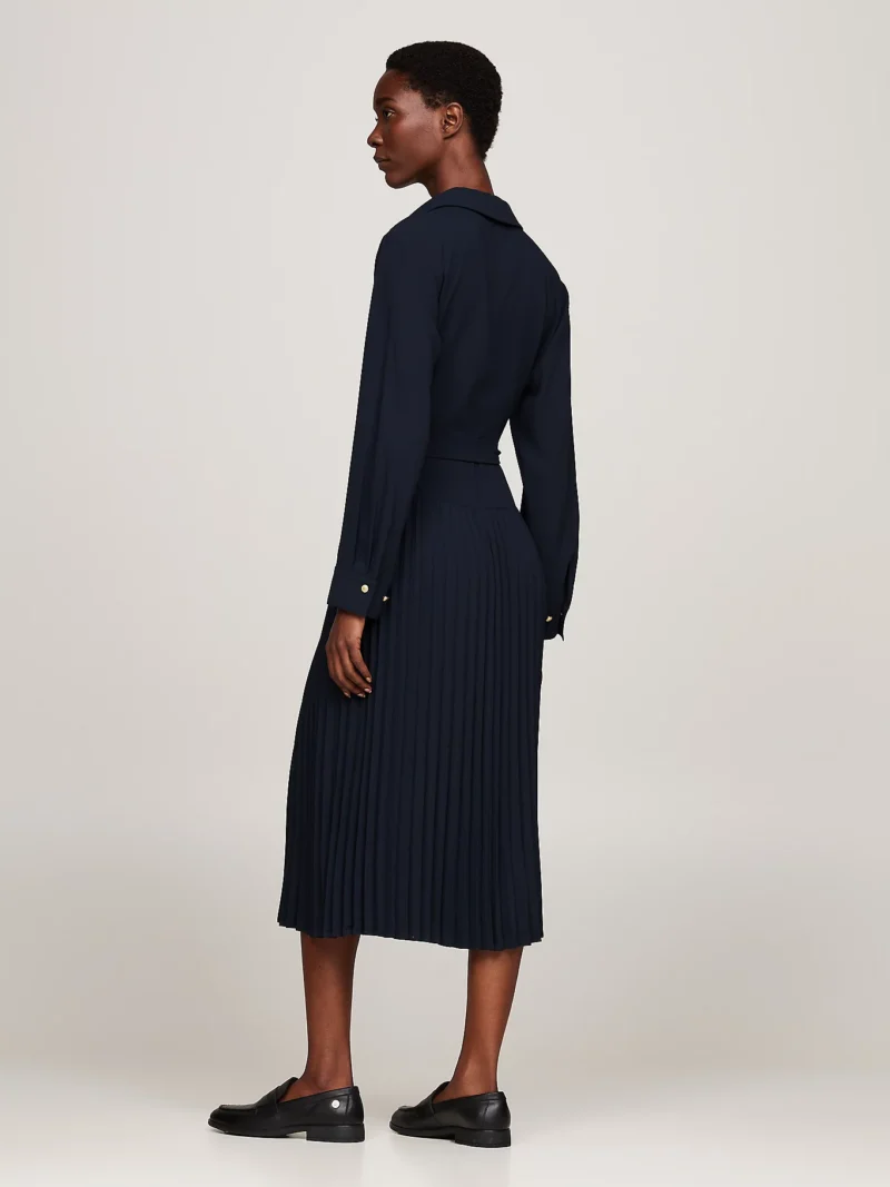 TOMMY HILFIGER - Chemisier midi relaxed fit con gonna a pieghe
