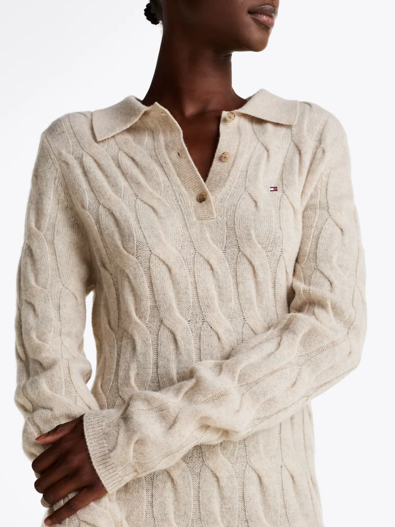 TOMMY HILFIGER - Vestito pullover mini con colletto a polo