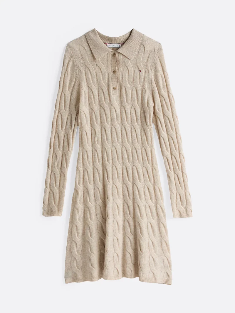 TOMMY HILFIGER - Vestito pullover mini con colletto a polo