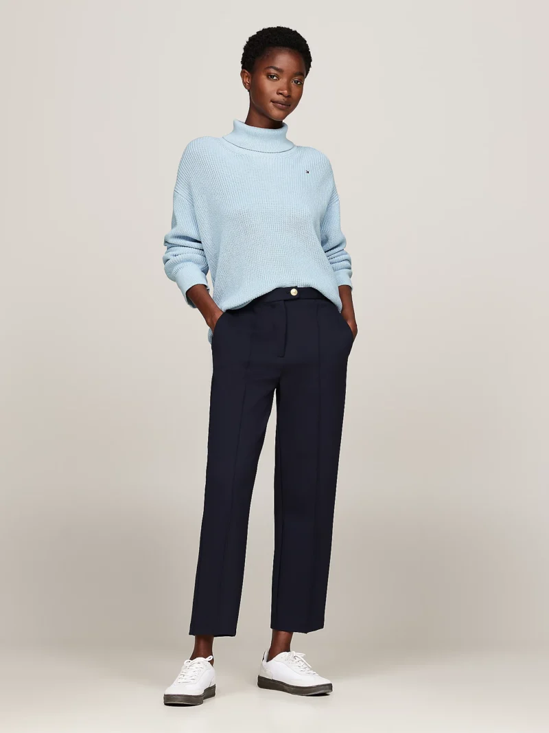 TOMMY HILFIGER - Dolcevita relaxed fit a punto costa inglese