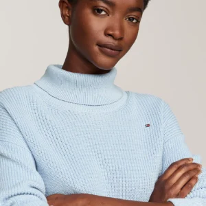 TOMMY HILFIGER - Dolcevita relaxed fit a punto costa inglese