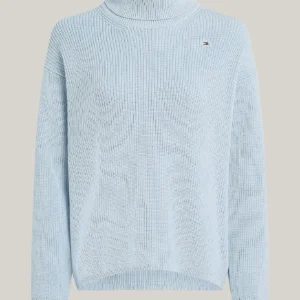 TOMMY HILFIGER - Dolcevita relaxed fit a punto costa inglese