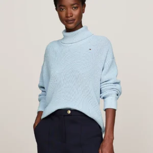 TOMMY HILFIGER - Dolcevita relaxed fit a punto costa inglese