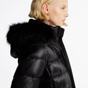 WW0WW43122_BDS_alternate2 TOMMY HILFIGER - Piumino lungo lucido con cappuccio