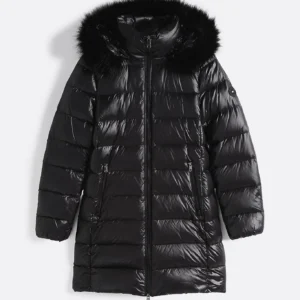 WW0WW43122_BDS_alternate5 TOMMY HILFIGER - Piumino lungo lucido con cappuccio