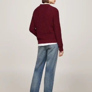 TOMMY HILFIGER - Pullover a nido d'ape con ricamo