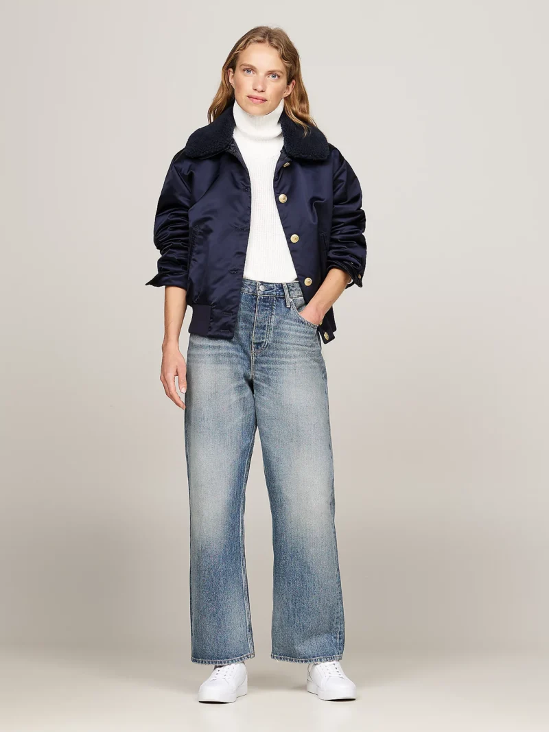 WW0WW43154_DW5_alternate1 TOMMY HILFIGER - Giubbino imbottito relaxed fit in raso