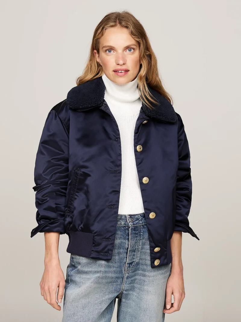 WW0WW43154_DW5_main TOMMY HILFIGER - Giubbino imbottito relaxed fit in raso