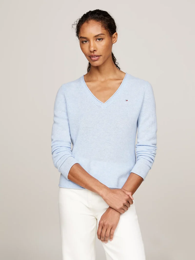 TOMMY HILFIGER - Pullover in lana con scollatura a V