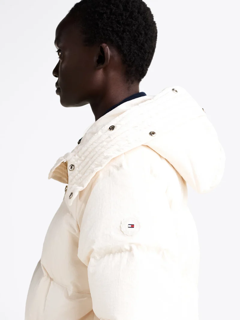 TOMMY HILFIGER - Piumino lungo con finitura brillante