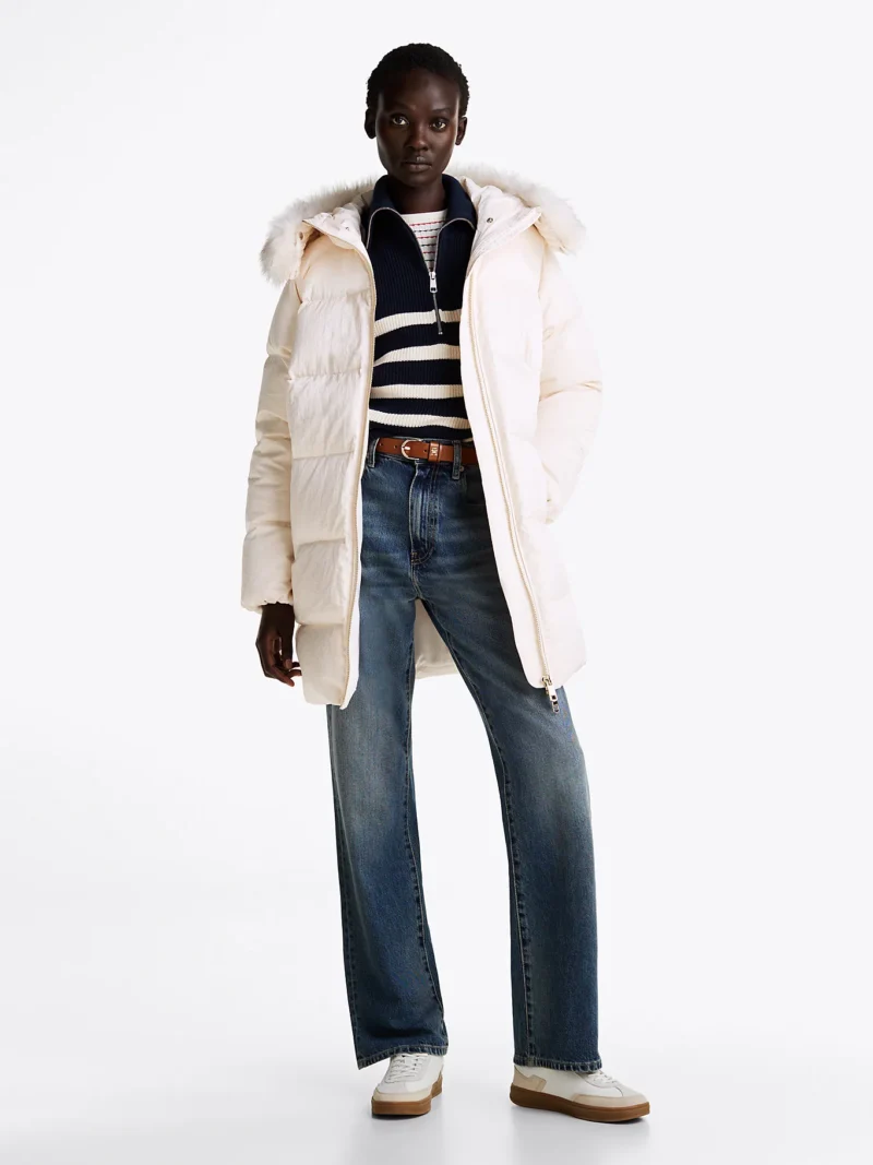 TOMMY HILFIGER - Piumino lungo con finitura brillante