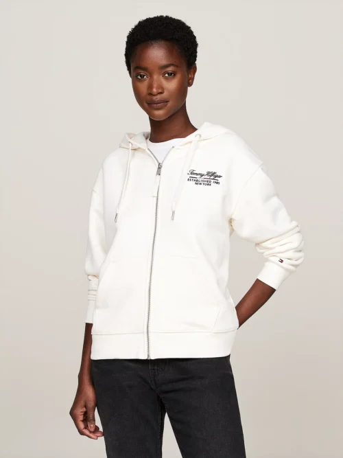 TOMMY HILFIGER - Felpa con cappuccio e zip integrale