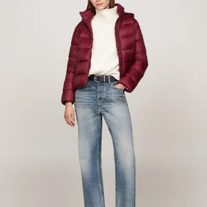 TOMMY HILFIGER - Piumino con finitura idrorelepellente - Bordeaux