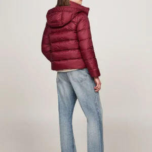 TOMMY HILFIGER - Piumino con finitura idrorelepellente - Bordeaux