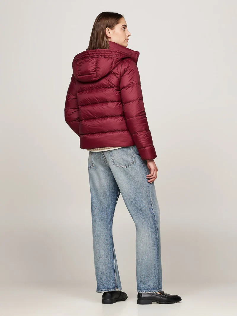 TOMMY HILFIGER - Piumino con finitura idrorelepellente - Bordeaux