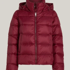 TOMMY HILFIGER - Piumino con finitura idrorelepellente - Bordeaux