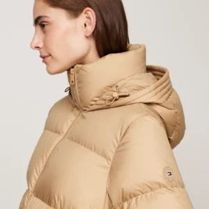 TOMMY HILFIGER - Piumino lungo idrorepellente - Sabbia