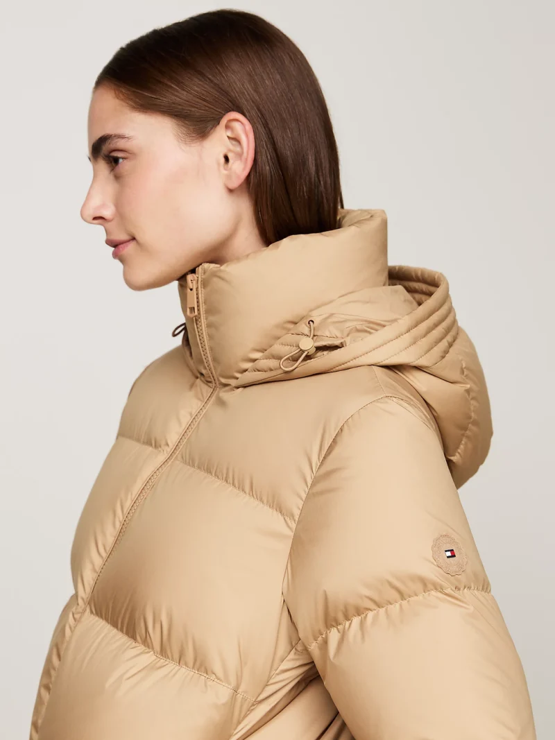 TOMMY HILFIGER - Piumino lungo idrorepellente - Sabbia