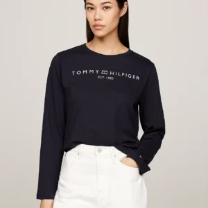 TOMMY HILFIGER - T-shirt a maniche lunghe con logo