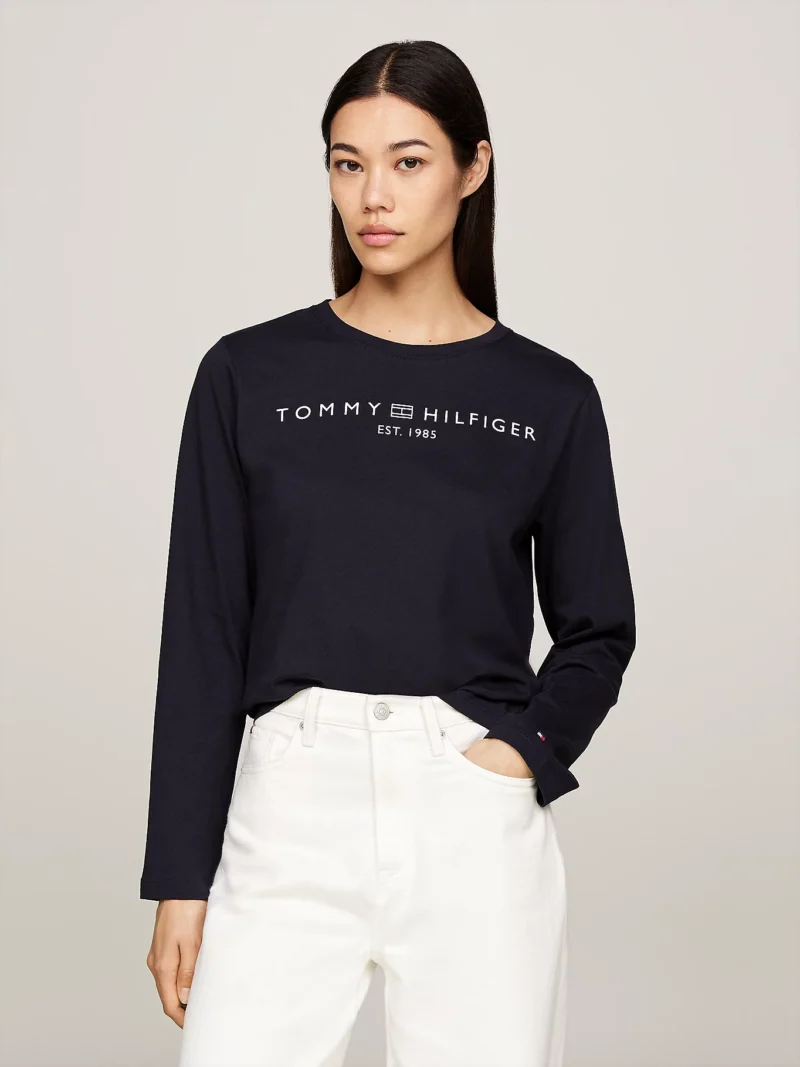 TOMMY HILFIGER - T-shirt a maniche lunghe con logo