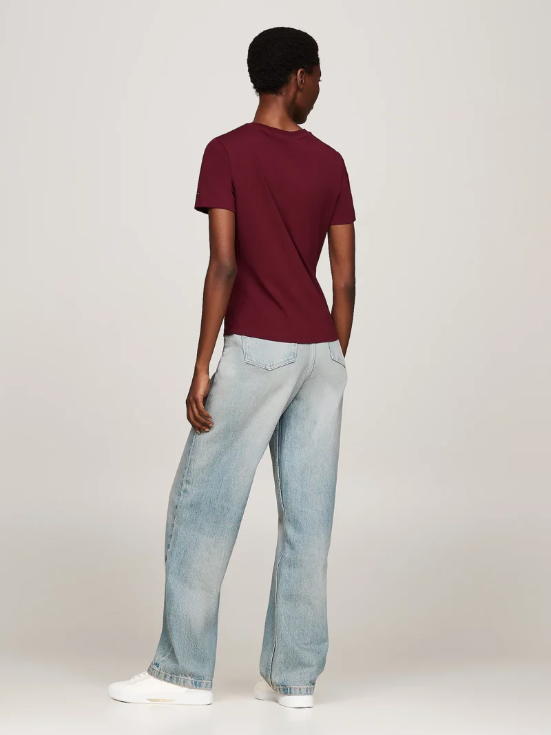 TOMMY HILFIGER - T-shirt slim fit con logo a timbro
