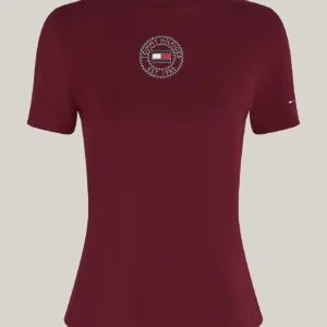TOMMY HILFIGER - T-shirt slim fit con logo a timbro