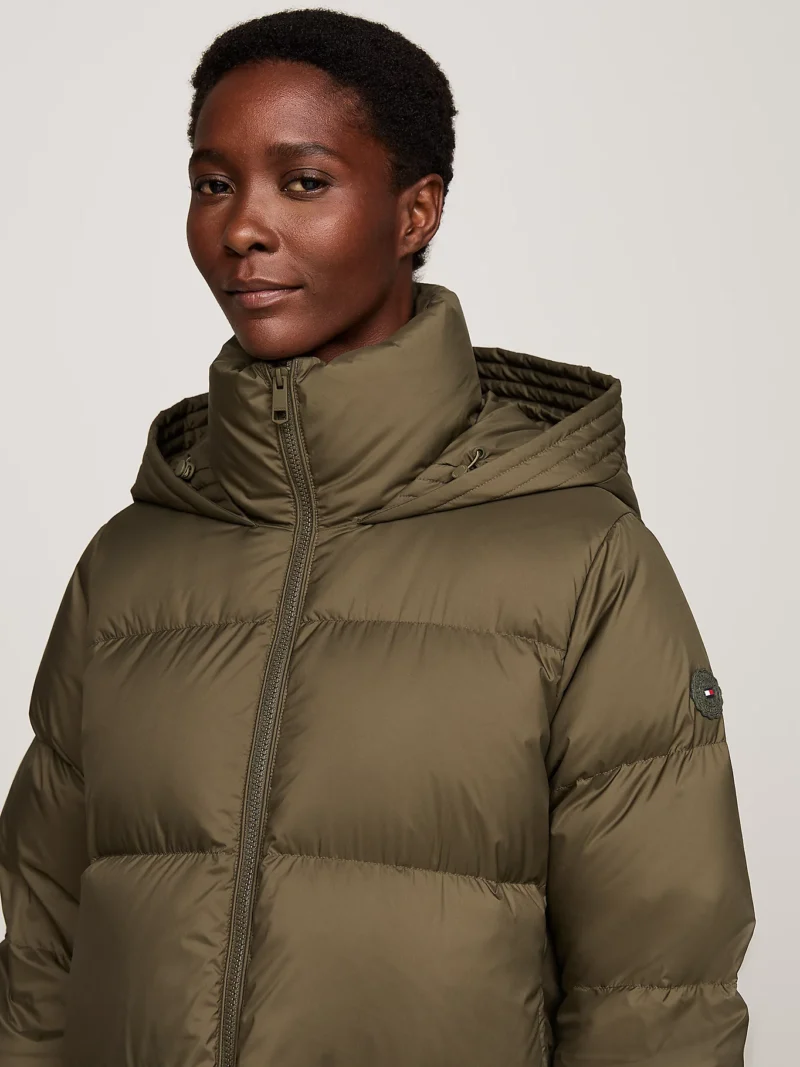 TOMMY HILFIGER - Piumino lungo idrorepellente - Verde Scuro