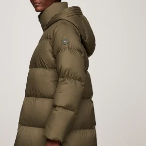 TOMMY HILFIGER - Piumino lungo idrorepellente - Verde Scuro