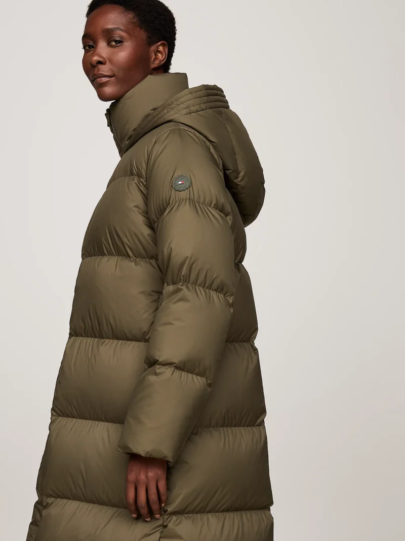 TOMMY HILFIGER - Piumino lungo idrorepellente - Verde Scuro