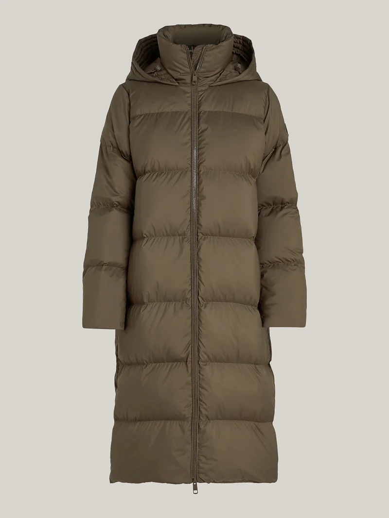 TOMMY HILFIGER - Piumino lungo idrorepellente - Verde Scuro