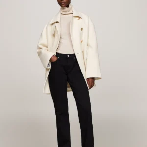 TOMMY HILFIGER - Jeans straight fit a vita media neri