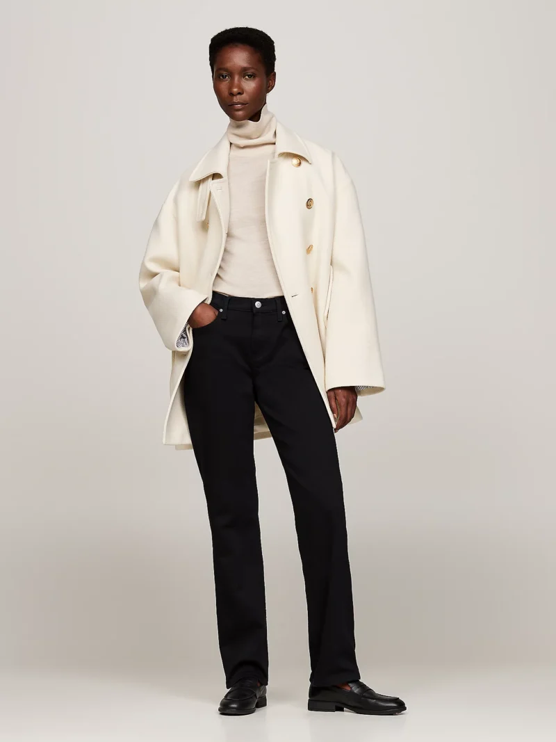 TOMMY HILFIGER - Jeans straight fit a vita media neri