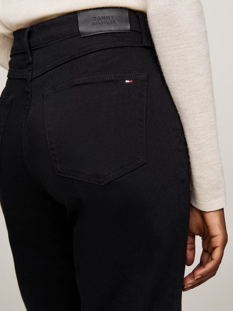 TOMMY HILFIGER - Jeans straight fit a vita media neri