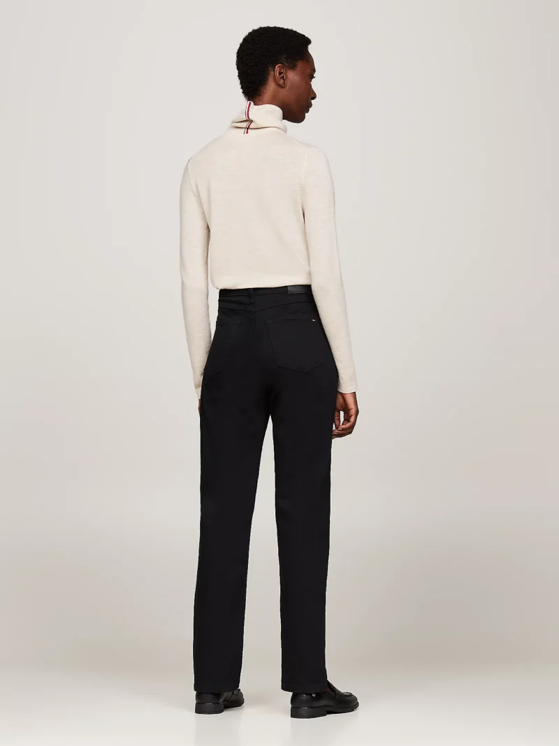 TOMMY HILFIGER - Jeans straight fit a vita media neri