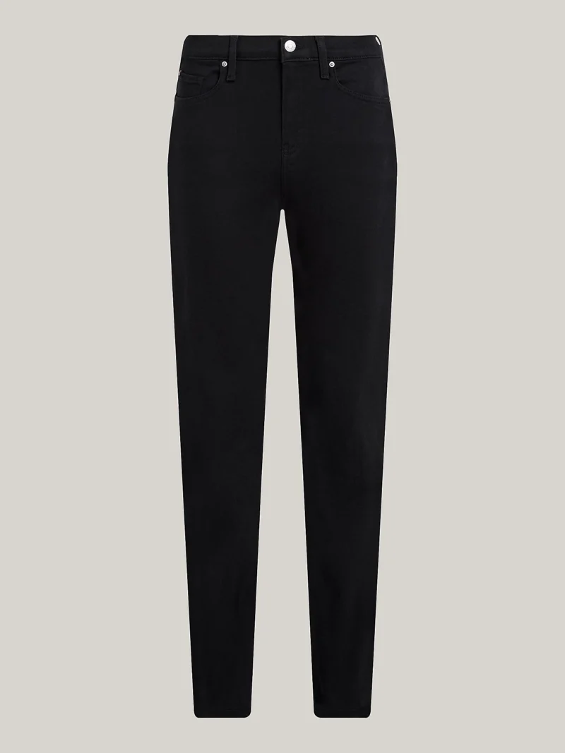 TOMMY HILFIGER - Jeans straight fit a vita media neri