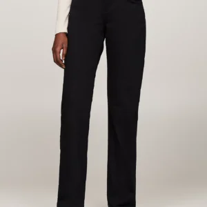 TOMMY HILFIGER - Jeans straight fit a vita media neri