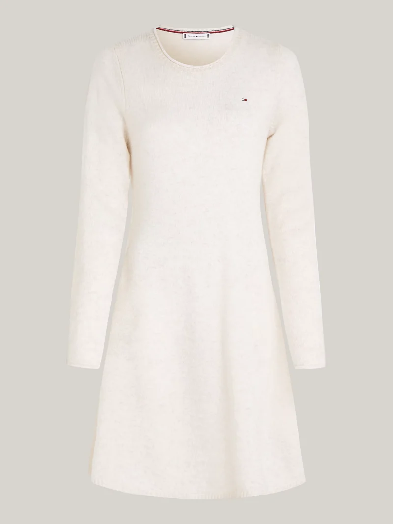TOMMY HILFIGER - Mini vestito pullover in pura lana